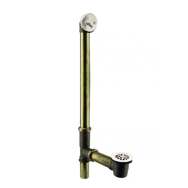 Westbrass Beehive Grid Bath Waste, 22" Make-Up, 17 Ga. Tubing in Satin Nickel D324-07 (7921817-07) - main